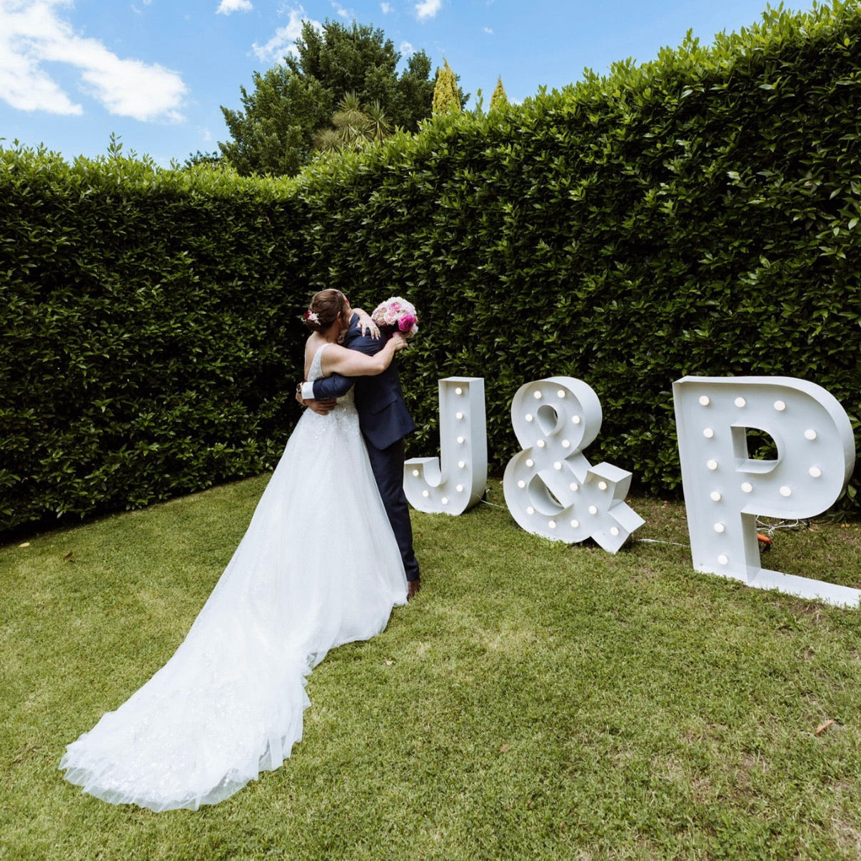 Wedding Initials Light Up Letters Hire Melbourne - 1m Initials for Hire