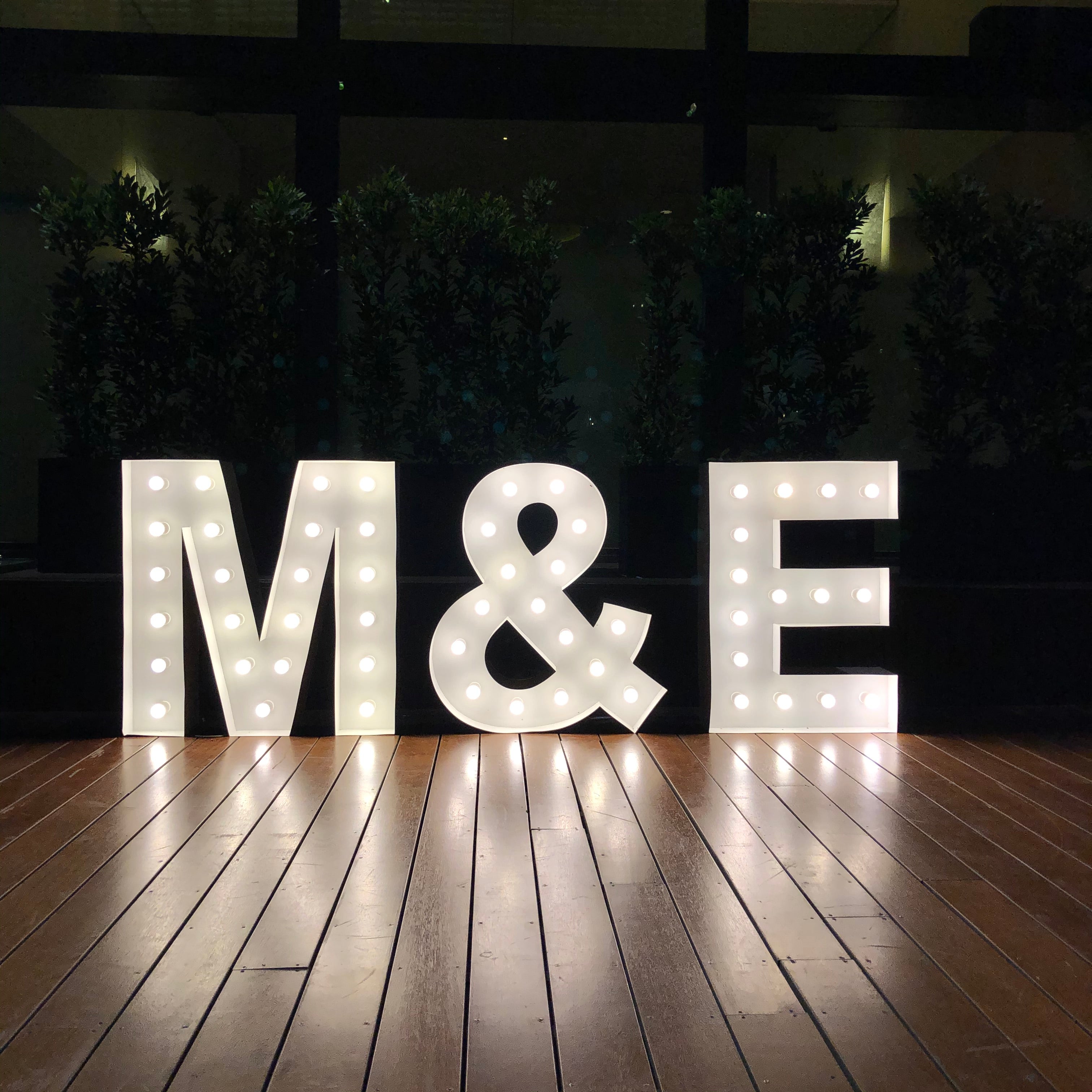 Wedding Initials Light Up Letters Hire Melbourne - 1m Initials for Hire