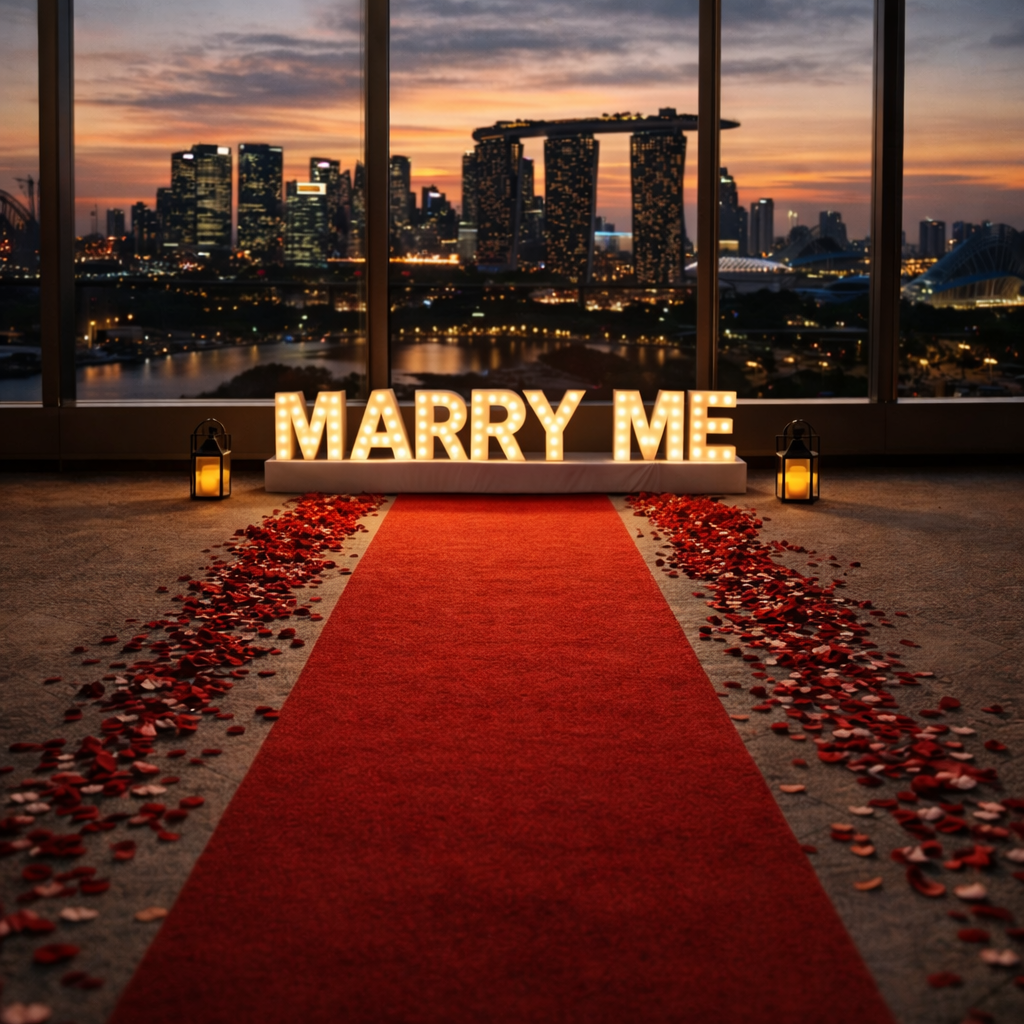 Proposal Package – WILL YOU MARRY ME Light Up Letters Hire Melbourne