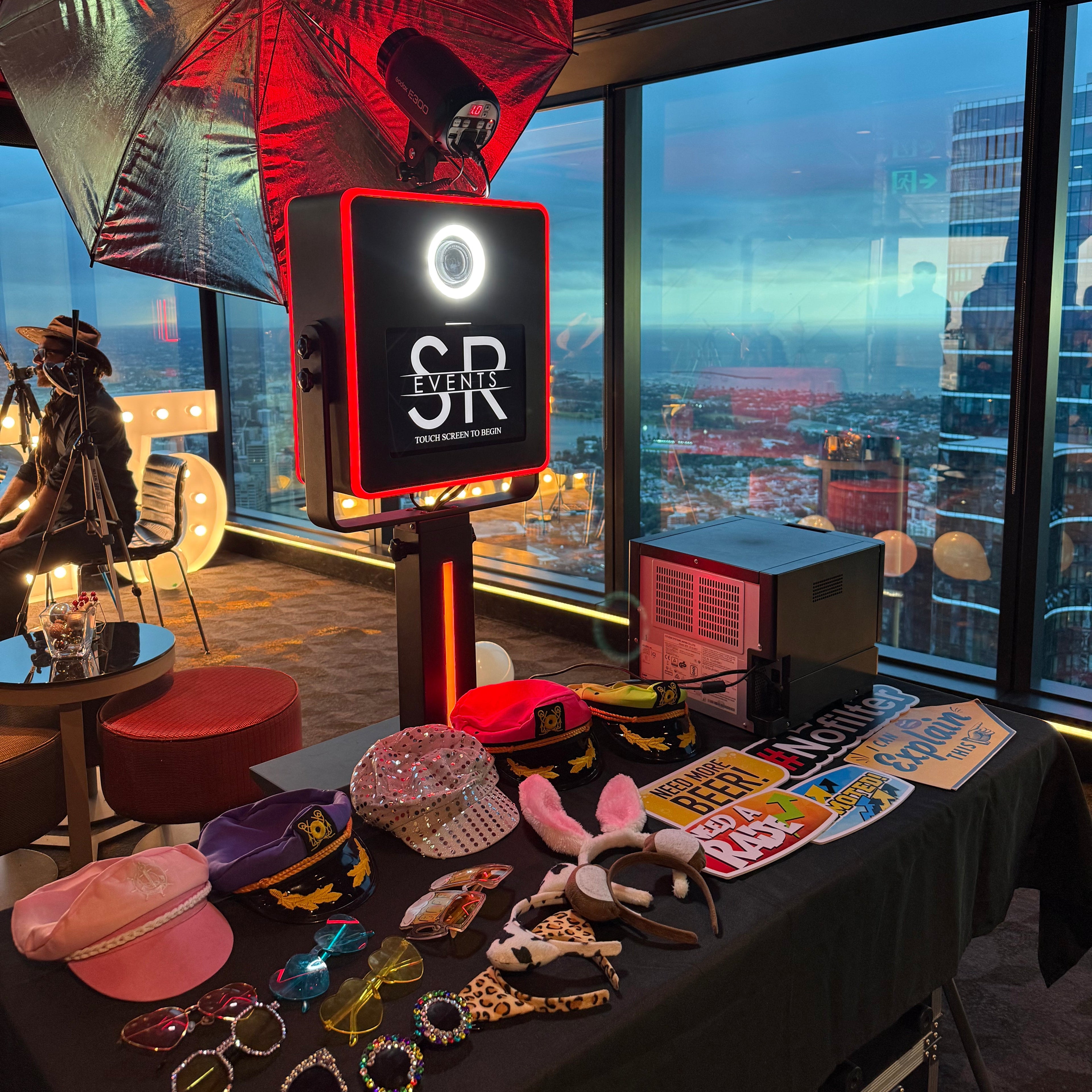 Corporate photobooth with props/signs 