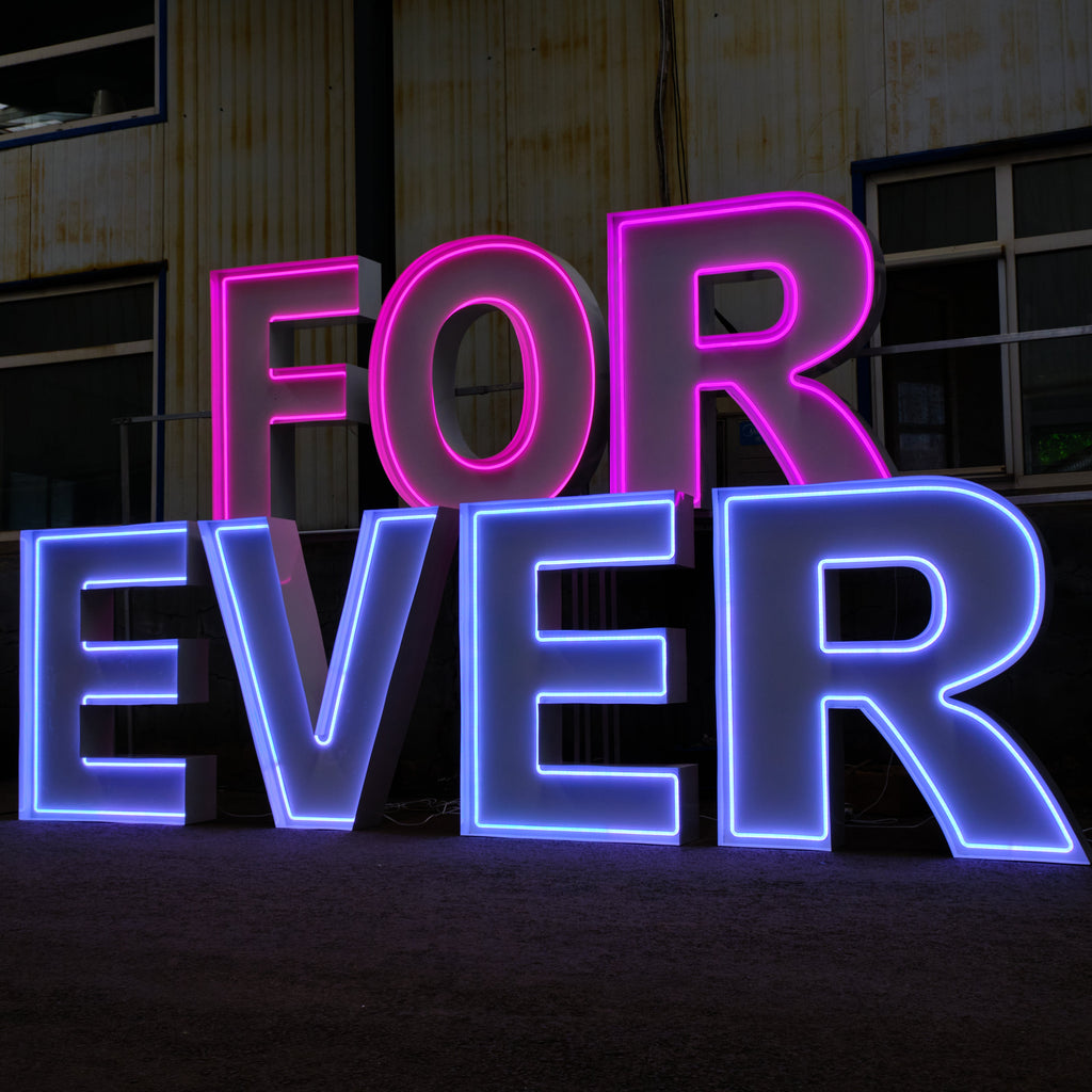 Stacked Light Up Letters - 60cm & 1m Hire Melbourne