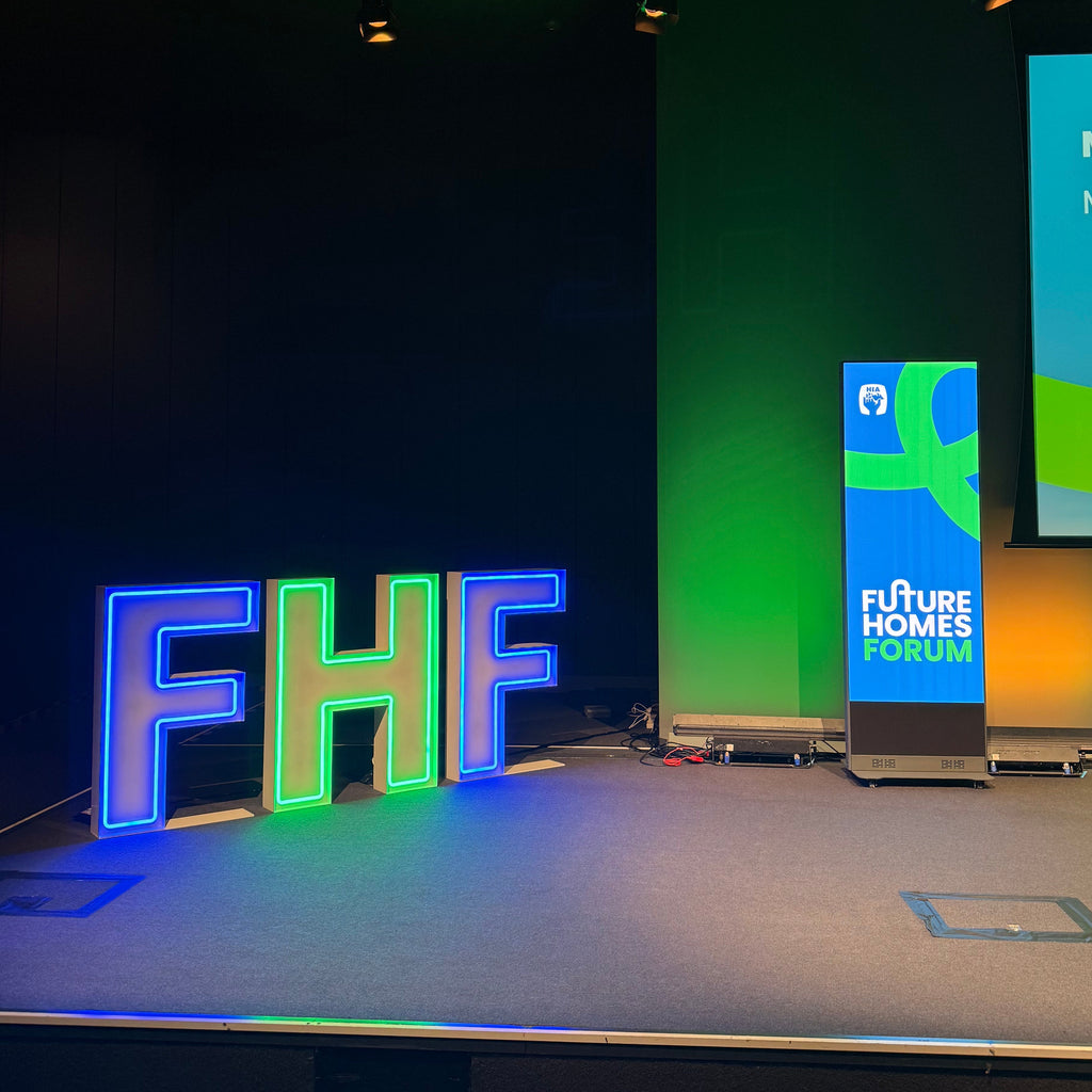 Custom Neon Letters for Corporate Event at Melbourne Convention Centre. Coloured neon letters matched to brand colours 
