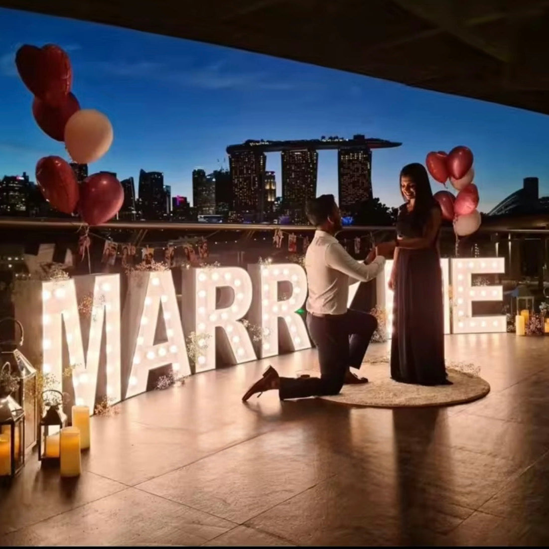 Proposal Package – WILL YOU MARRY ME Light Up Letters Hire Melbourne