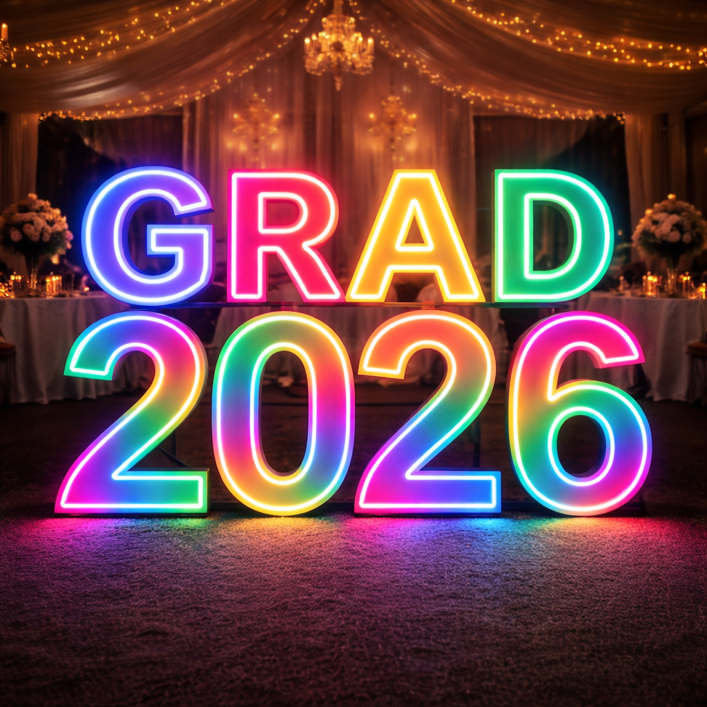 Graduation Letters Melbourne | Giant Light Up Neon Letters