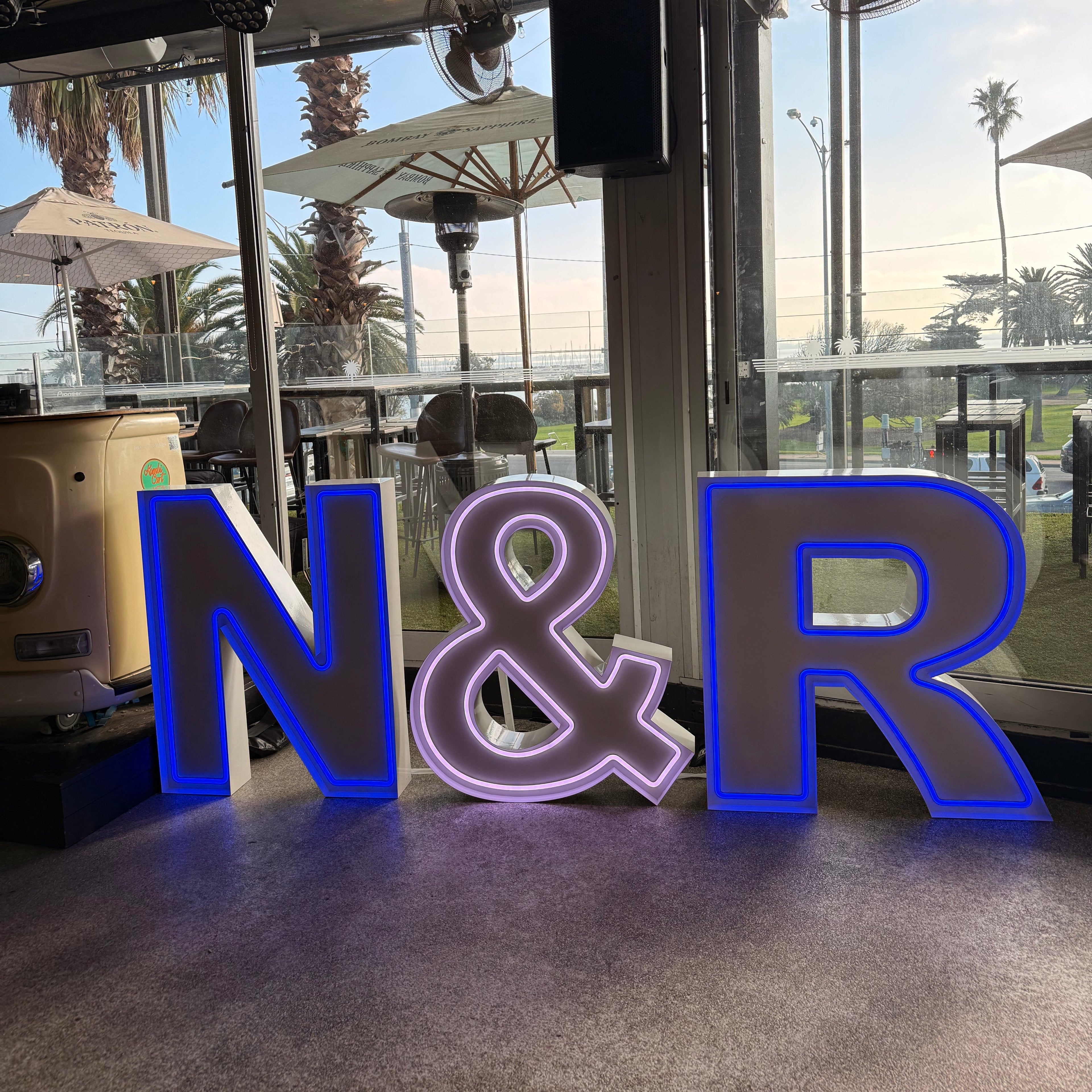 Neon Wedding Initials Melbourne | Elegant Neon Letter Hire