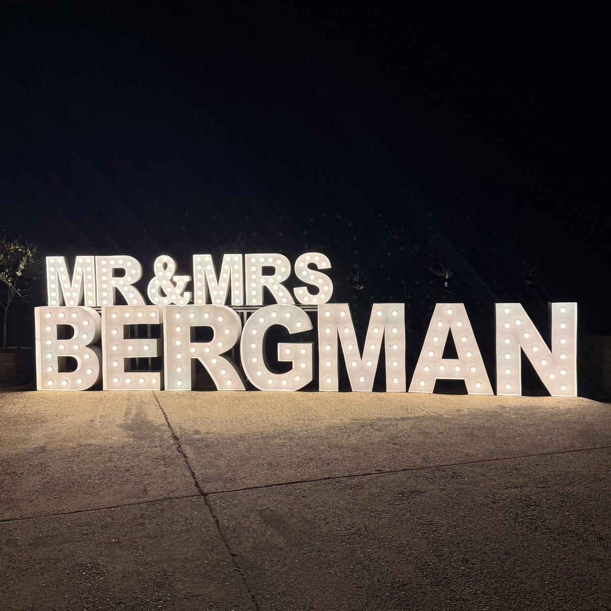 Stacked Light Up Letters - 60cm & 1m Hire Melbourne